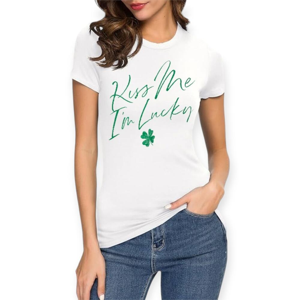 EXPRESS | NWT | XS | Super Soft 'Kiss Me I'm Lucky' St. Patrick's Day T-Shirt
